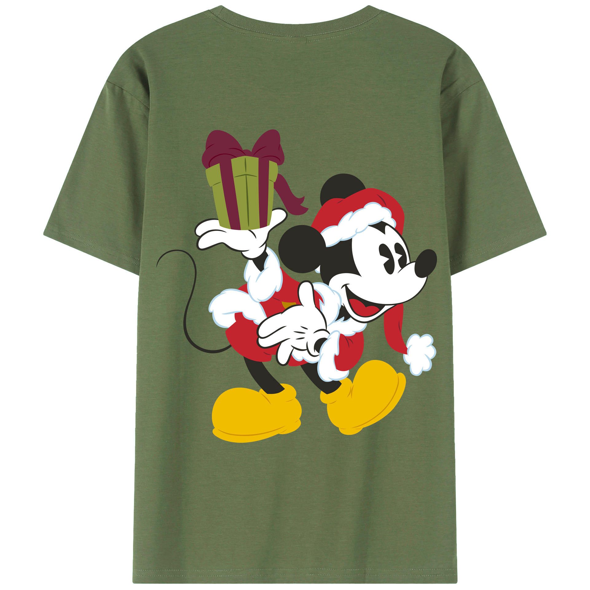 ミッキーマウス Mickey Mouse 綿100％ メンズ半袖Tシャツ（バックプリント） 通気性